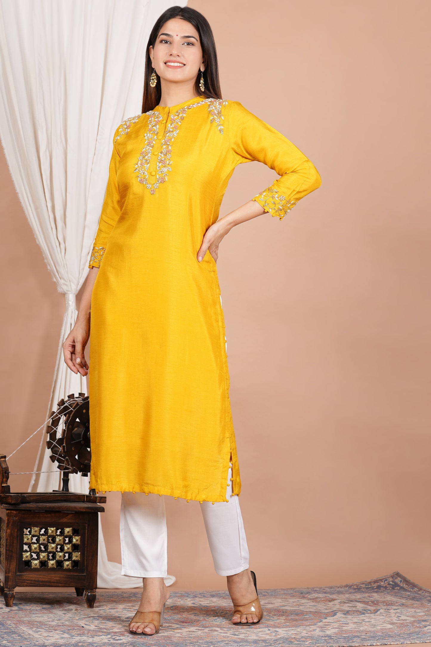 yash gallery womens tubelight work straight kurta blue