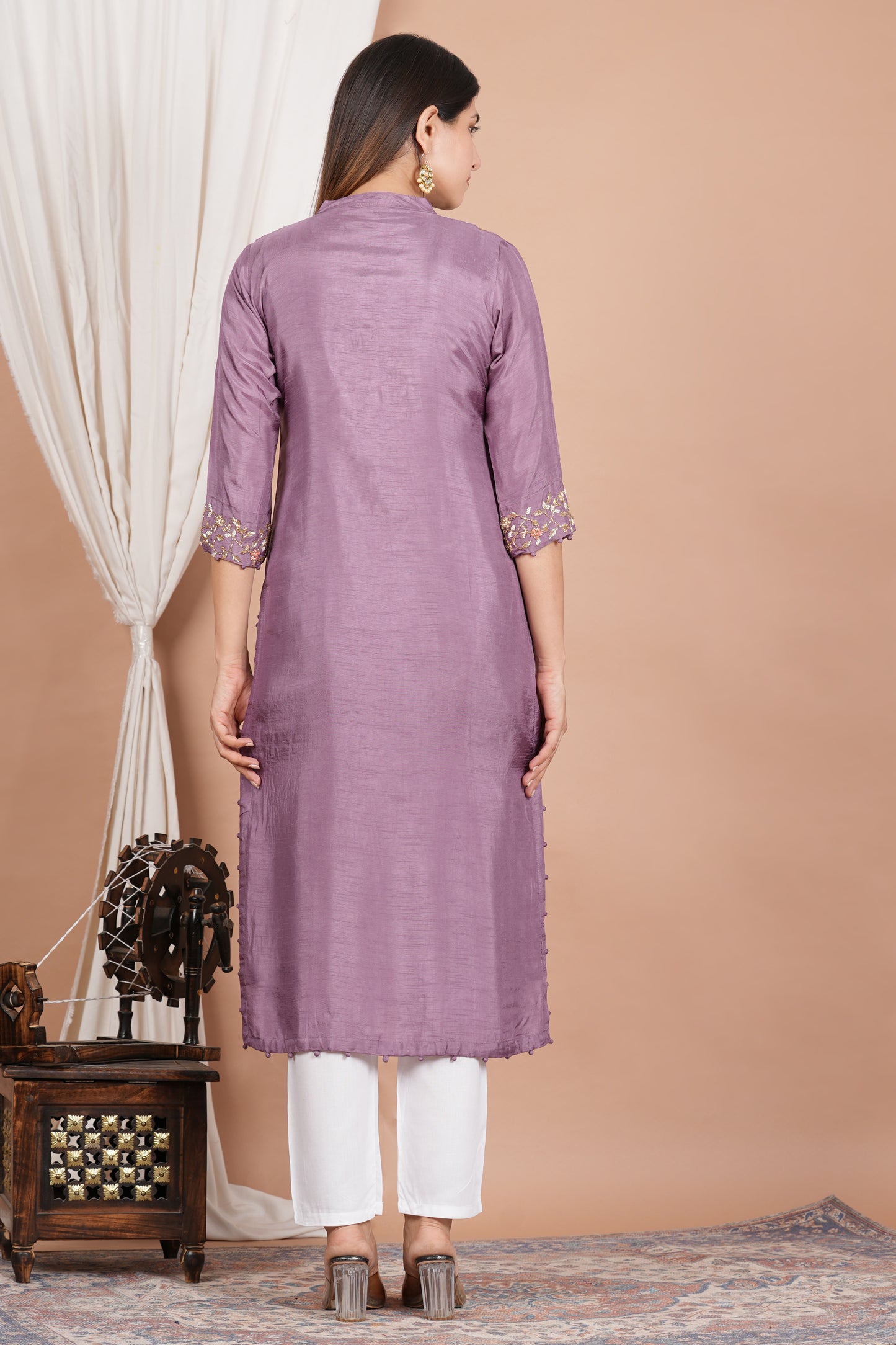 yash gallery womens tubelight work straight kurta blue
