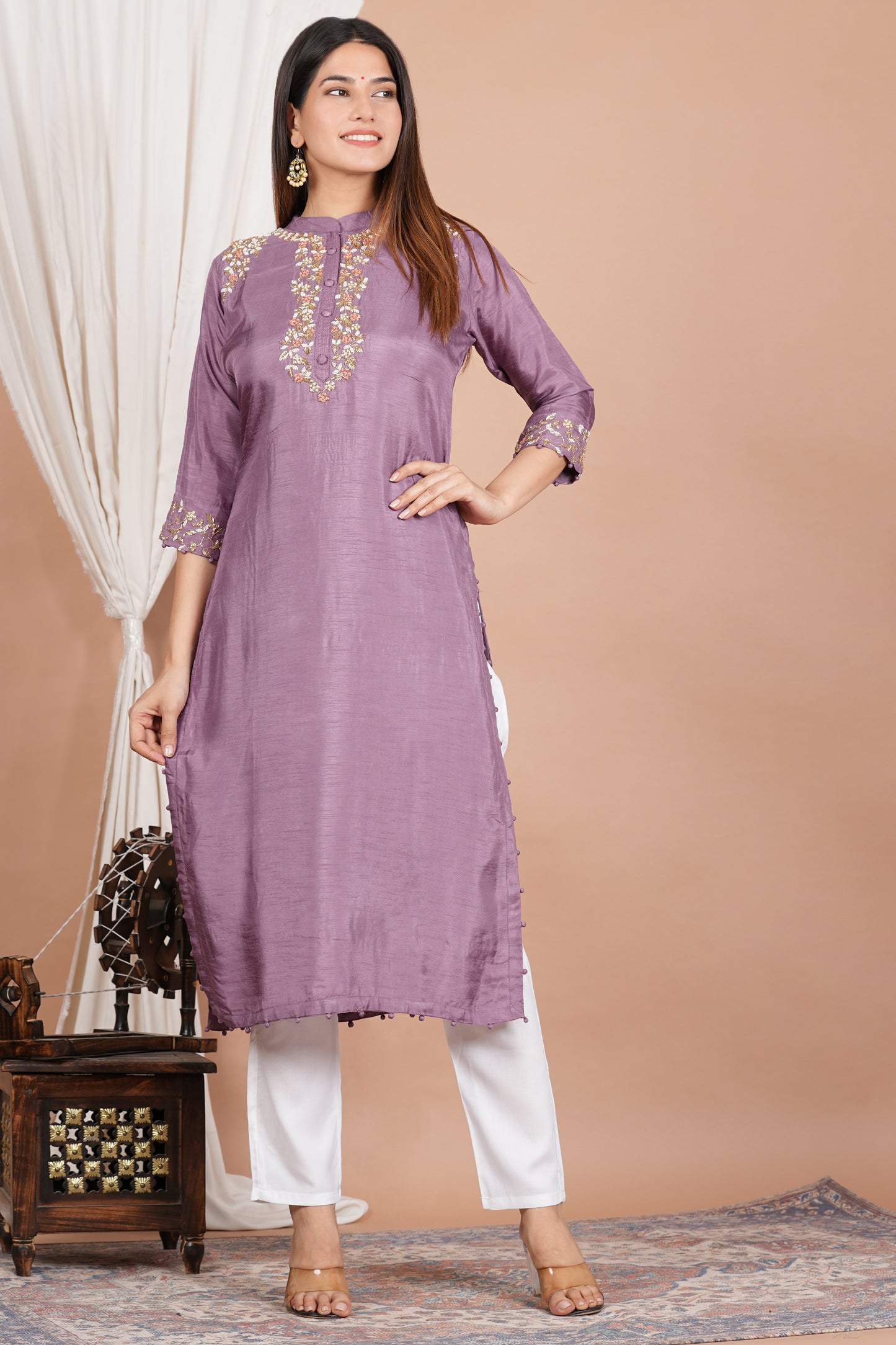yash gallery womens tubelight work straight kurta blue
