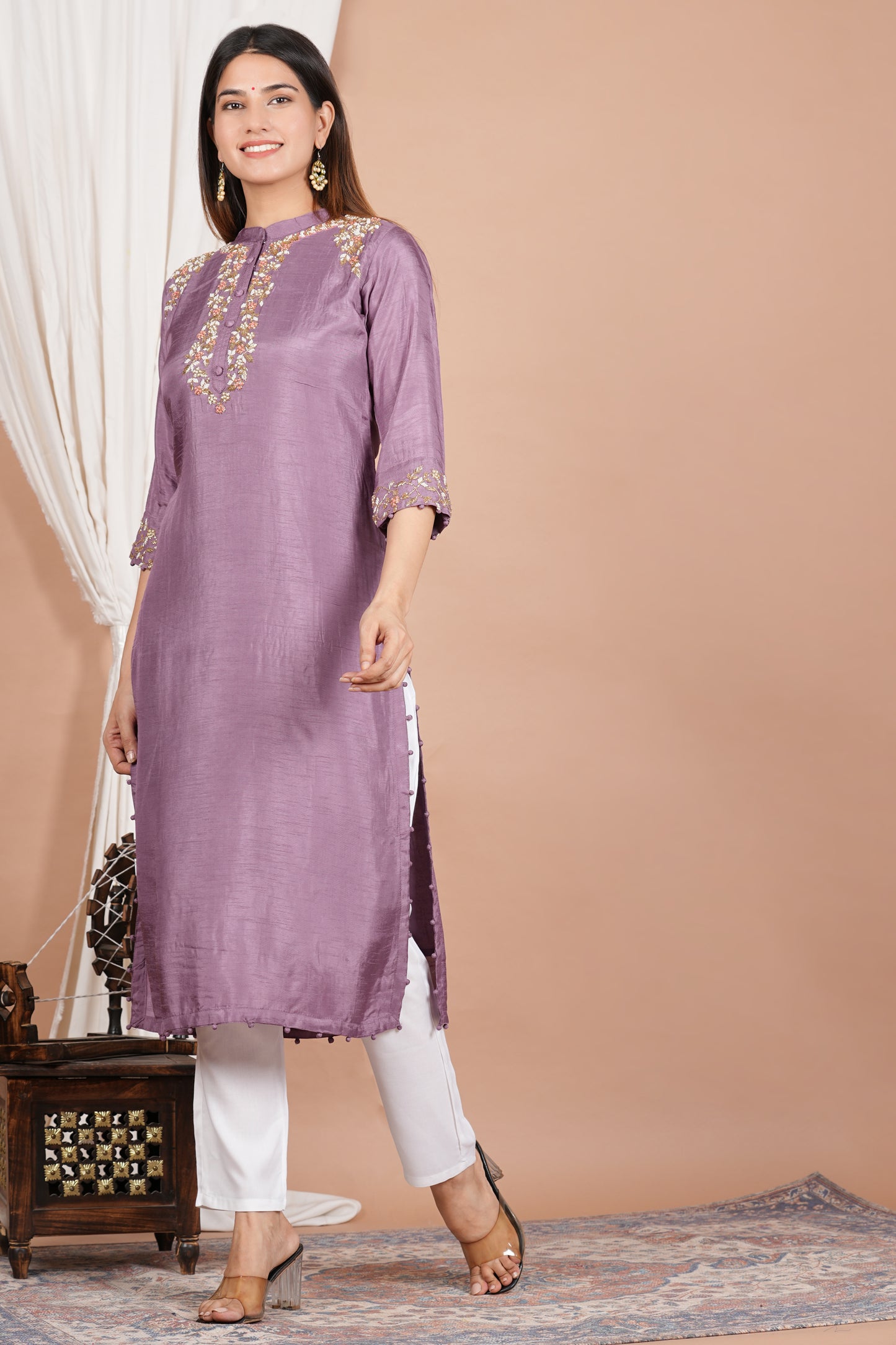 yash gallery womens tubelight work straight kurta blue