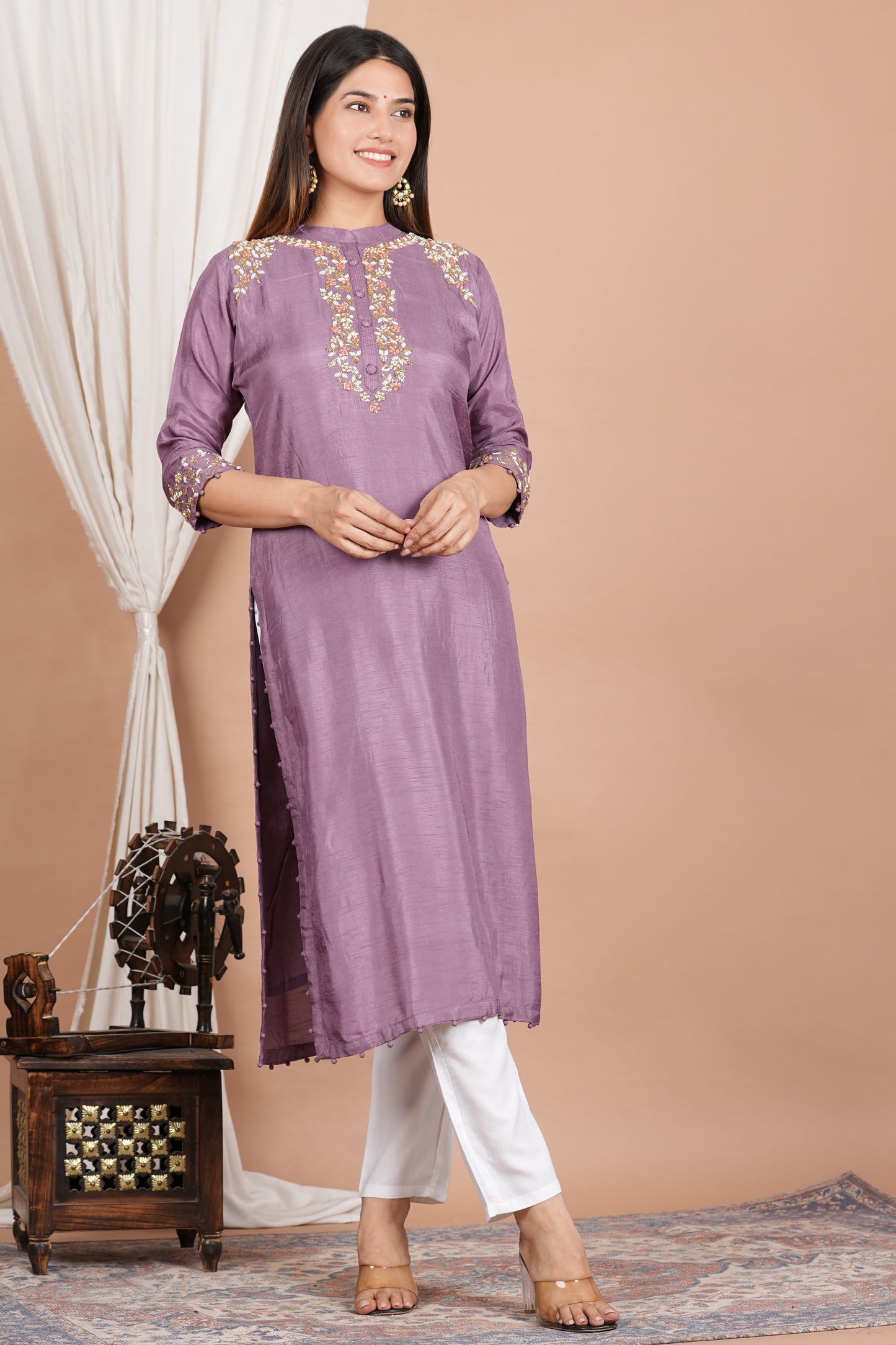 yash gallery womens tubelight work straight kurta blue