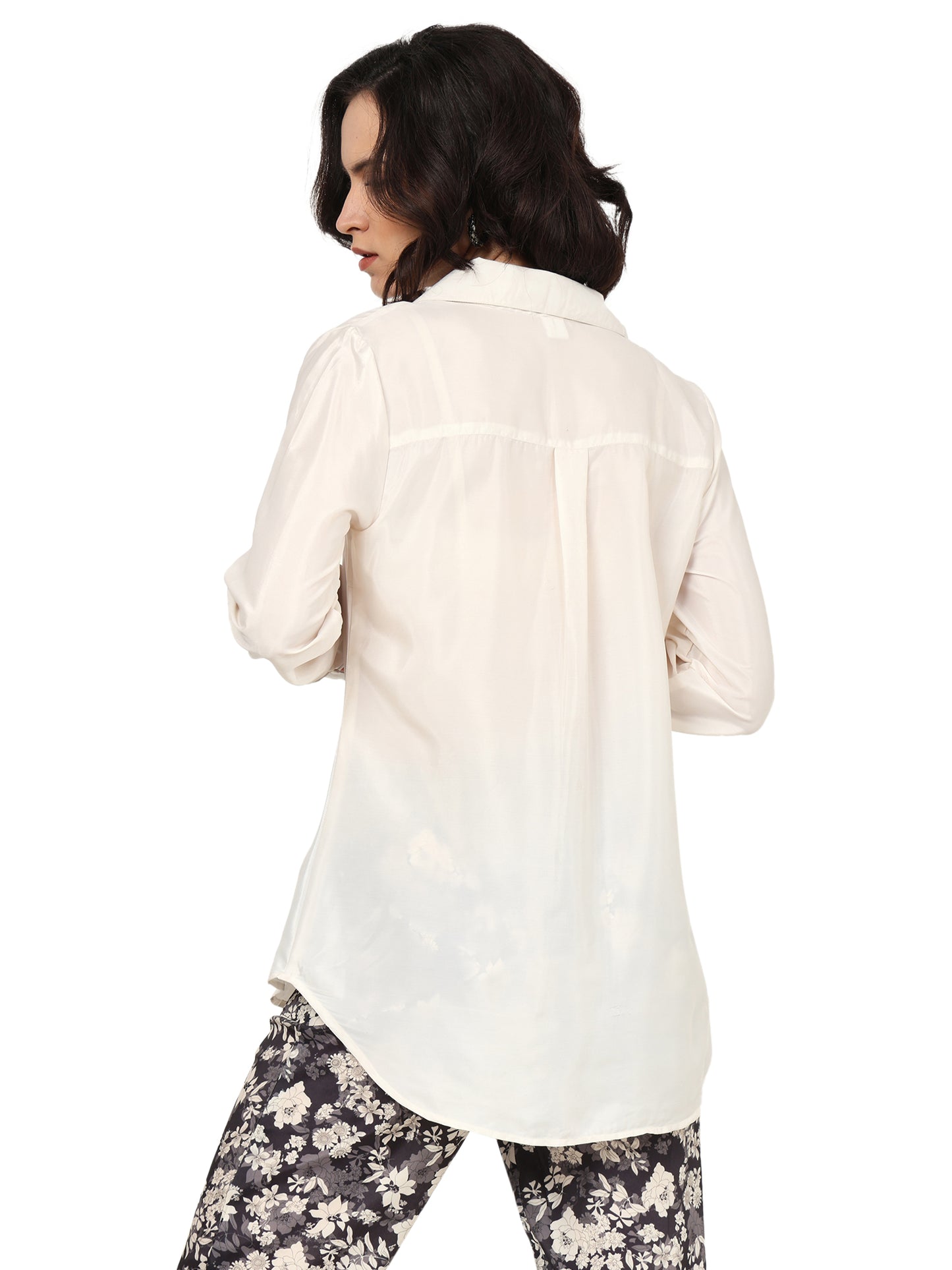 yash gallery womens white polyester floral placement printed co ord set white