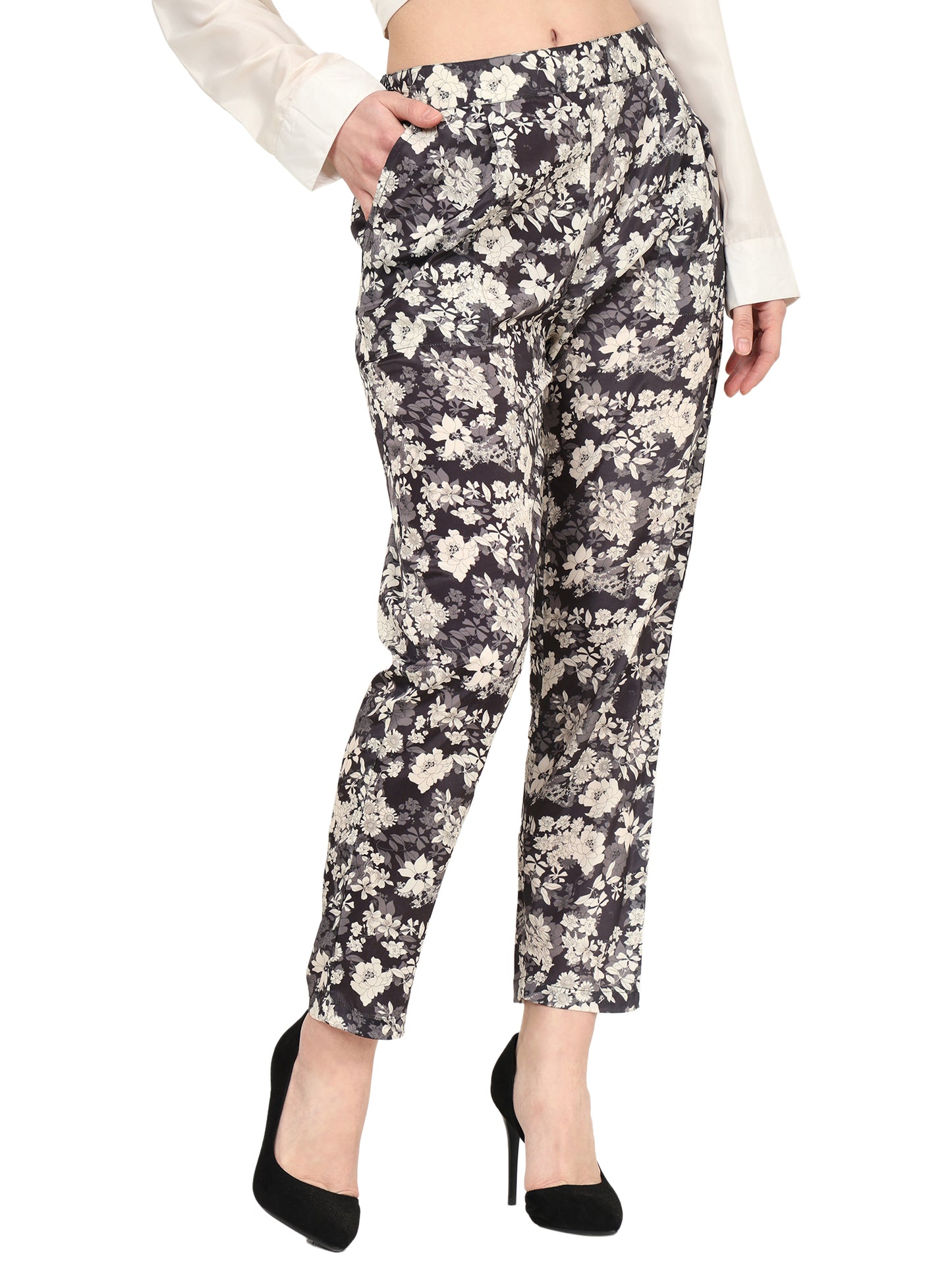 yash gallery womens white polyester floral placement printed co ord set white