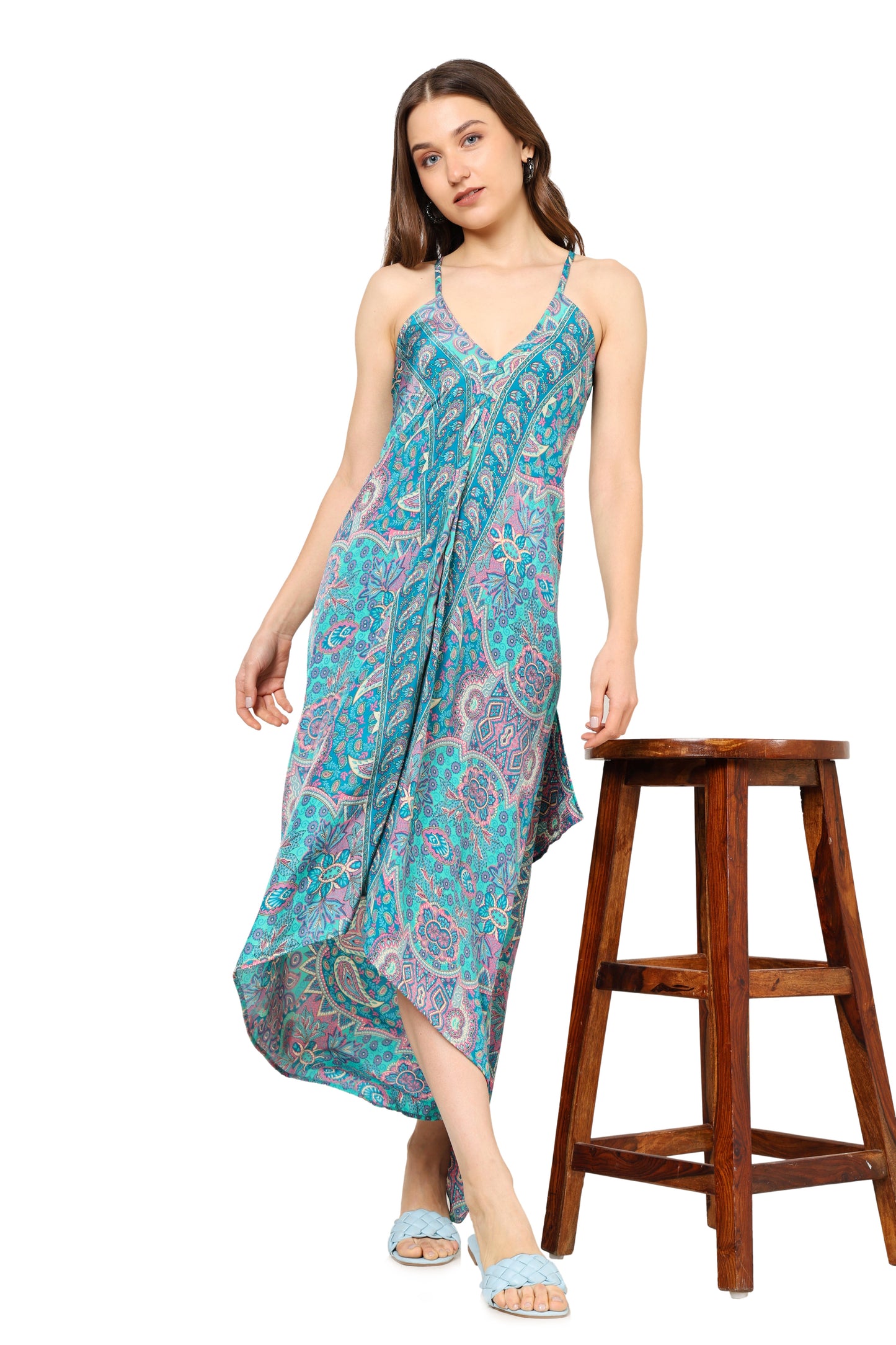 Yash Gallery Women's Multi Floral Flared & Fitted Dress (Multi)