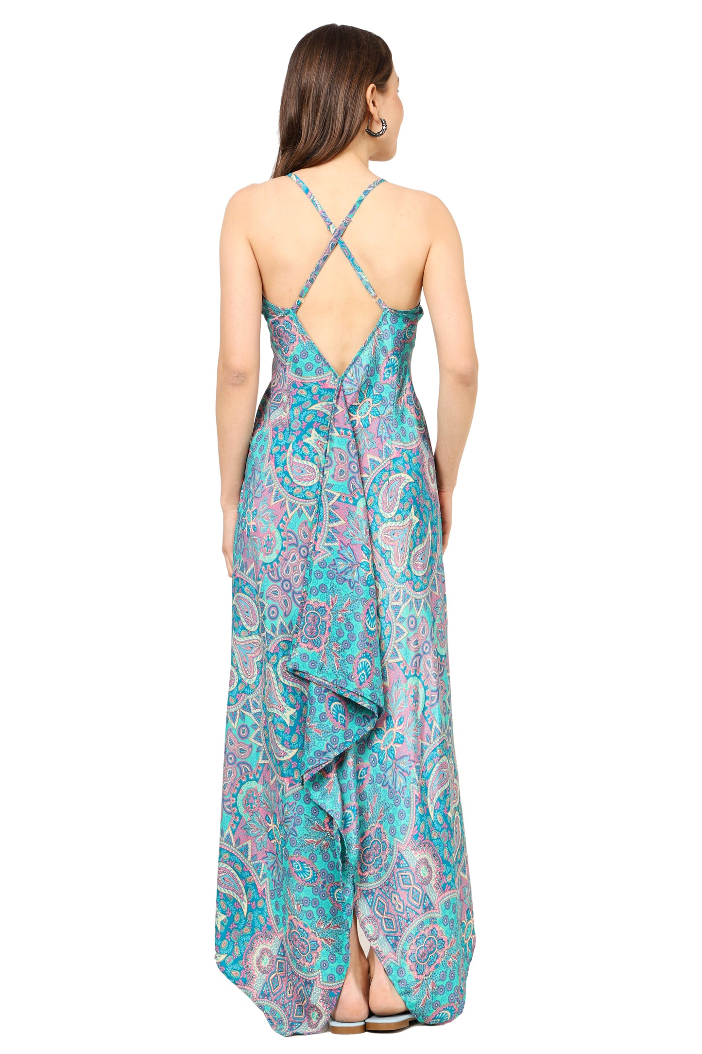 yash gallery womens multi floral flared fitted dress multi