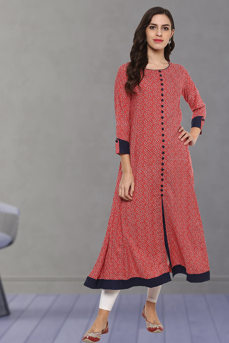 Designer Printed ’s Rayon Anarkali Kurta