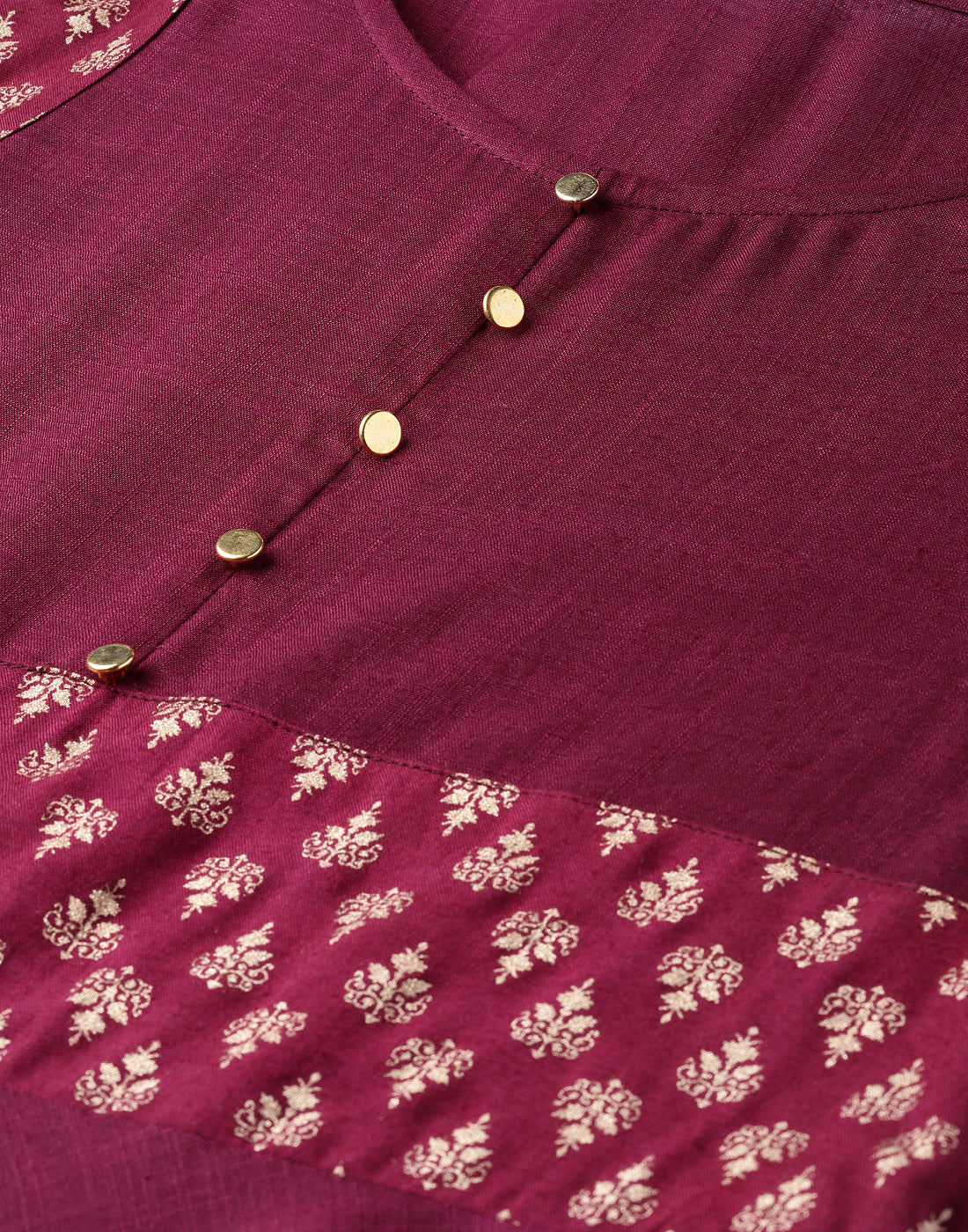 Rayon Gold Print Anarkali Kurta (Purple)
