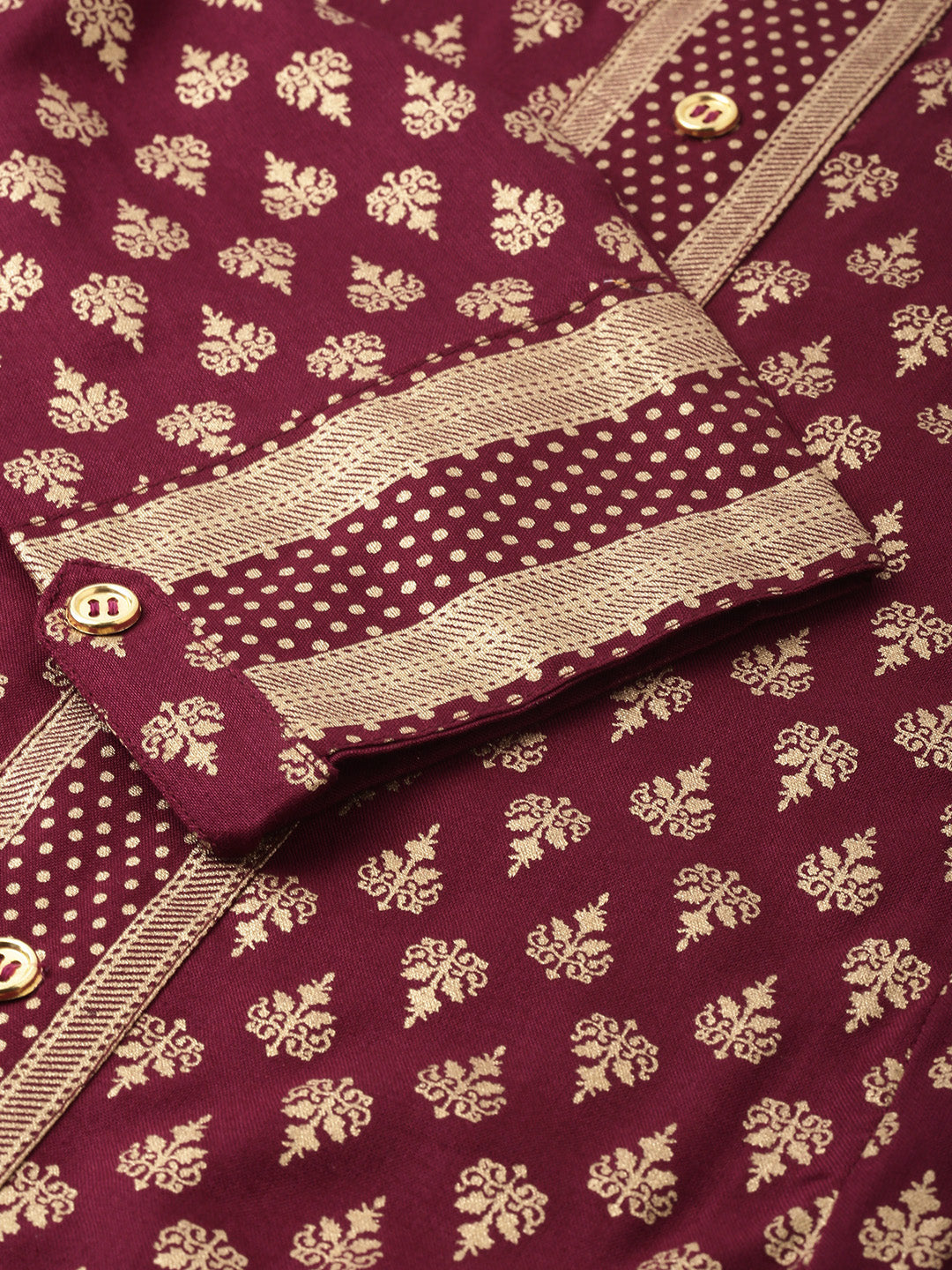 women rayon golden buti printed a line kurta