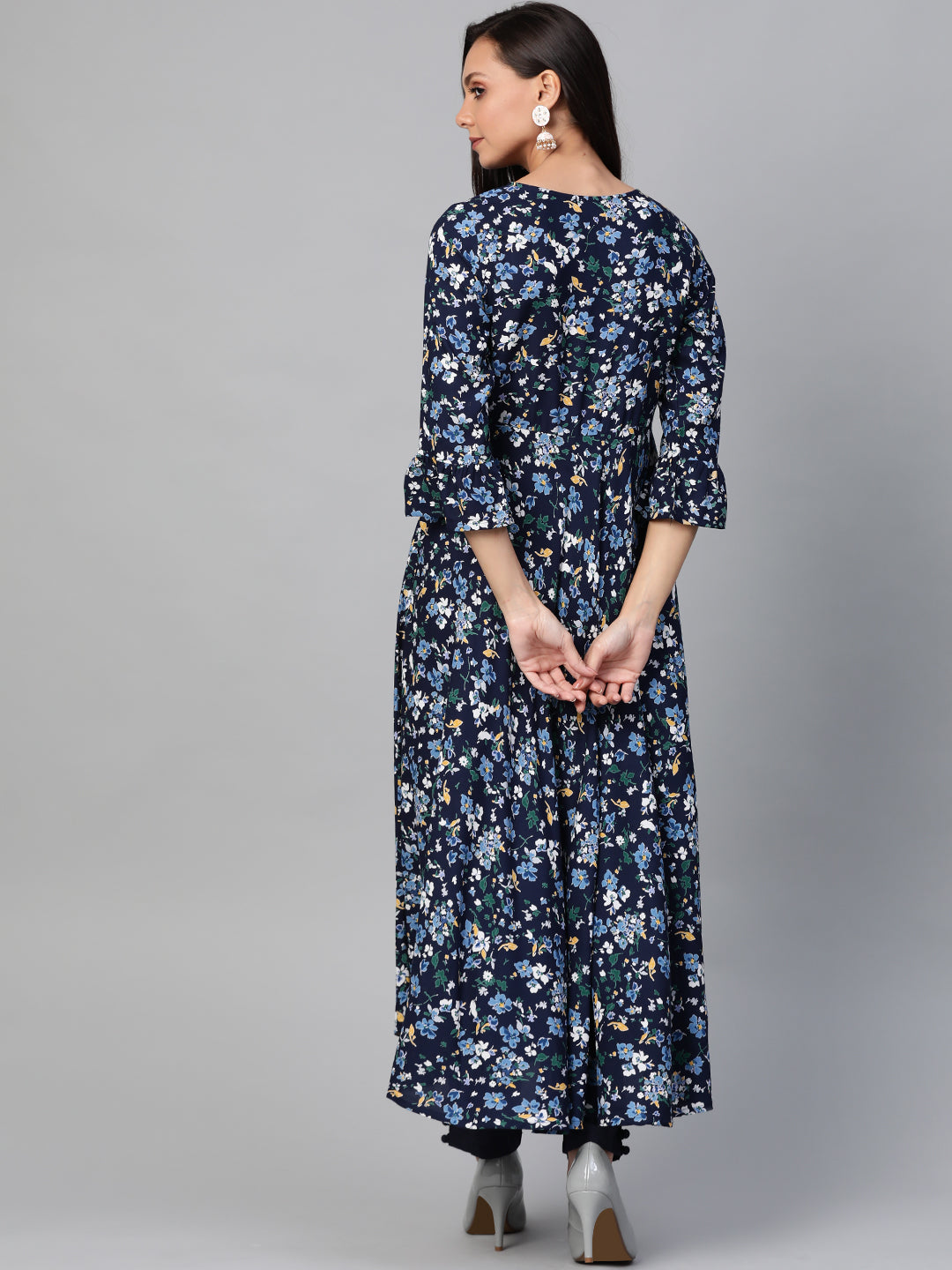 Rayon Floral Printed Anarkali Kurta