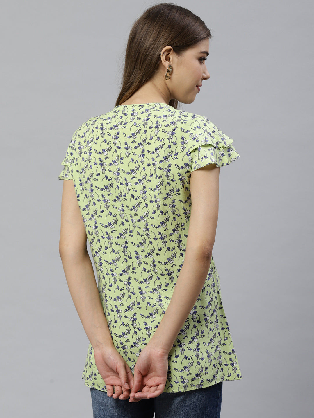 Rayon Printed Top (Pista)
