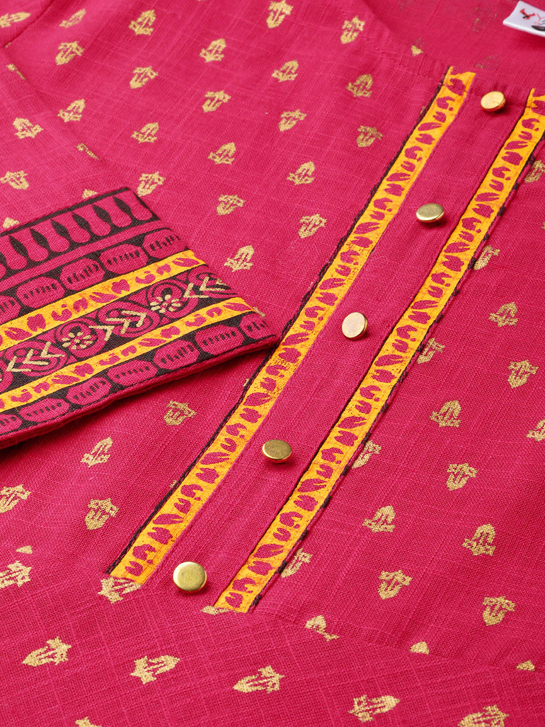 Cotton Slub Gold Printed Anarkali Kurta