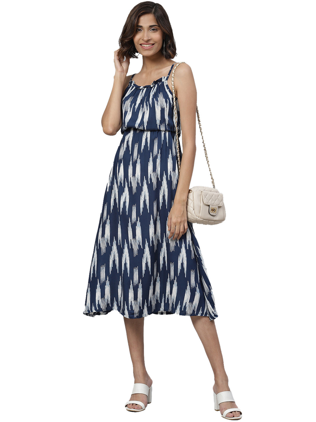 Hand Blockprint INDIGO Cotton MAXI Tier Dress With Adjustable Strapssummer  Sleeveless Beach Dress Jaipuri Print Dress Made in India 