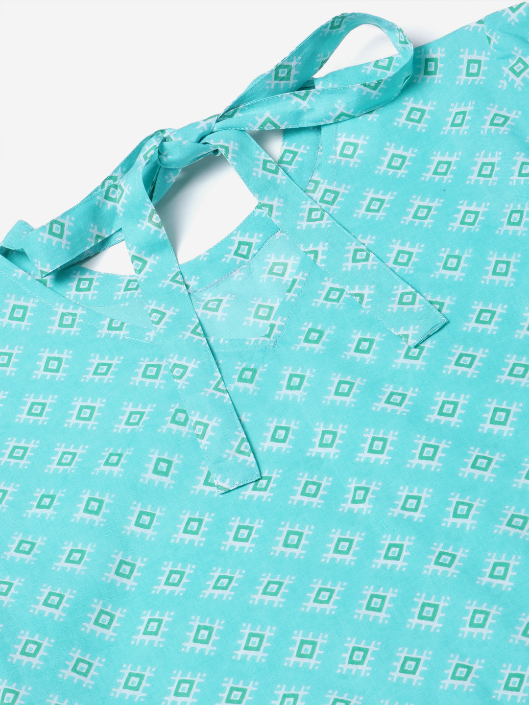 Geomatrical Printed Casual Top (SKY BLUE)