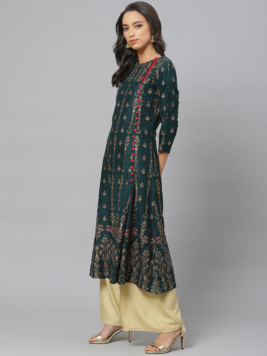Rayon Floral Print Anarkali Kurta