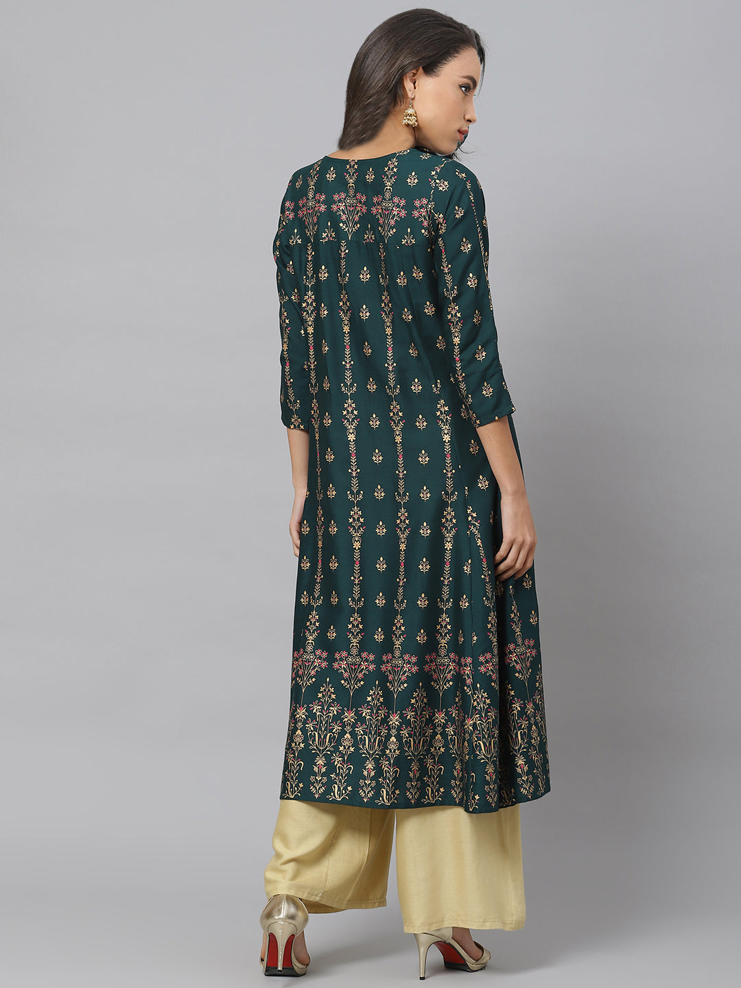 Rayon Floral Print Anarkali Kurta