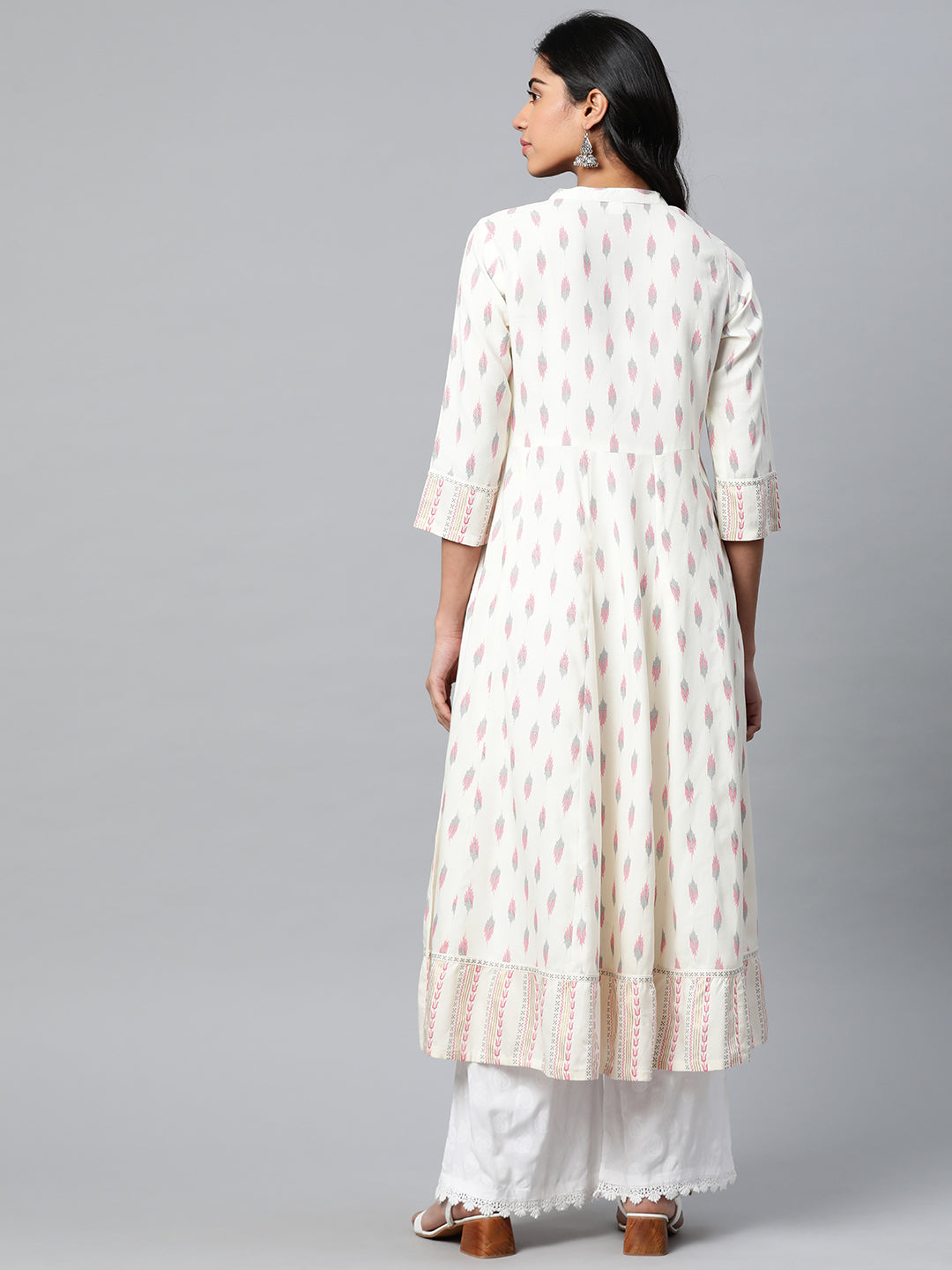 Rayon Ikat Printed Anarkali Kurta