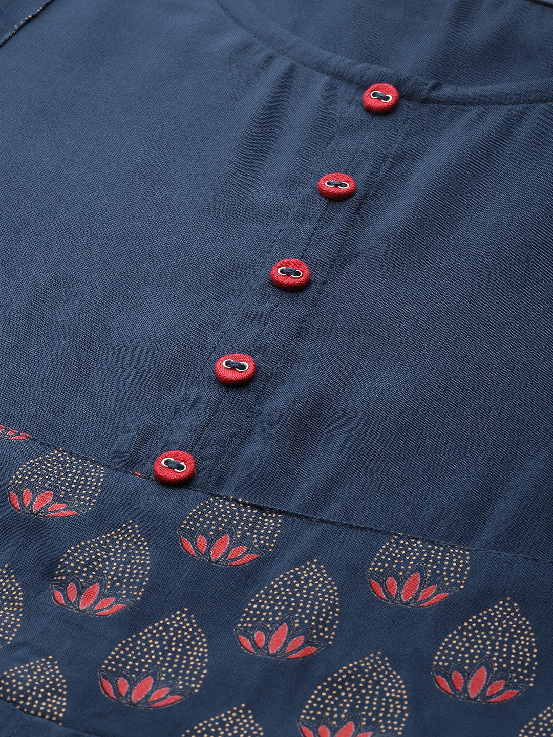 Rayon Floral Printed Anarkali Kurta (BLUE)