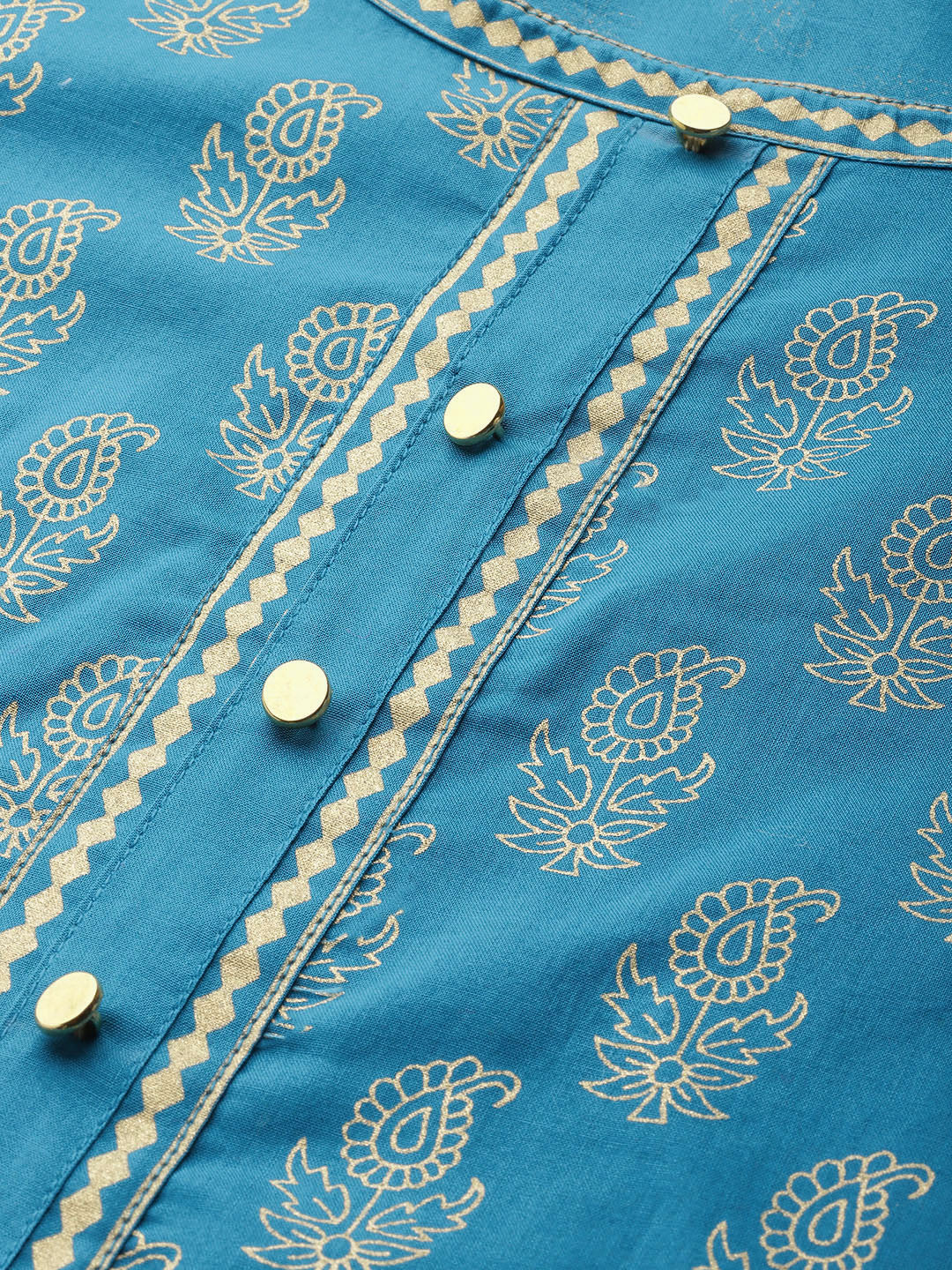 Cotton Gold Print Anarkali Kurta