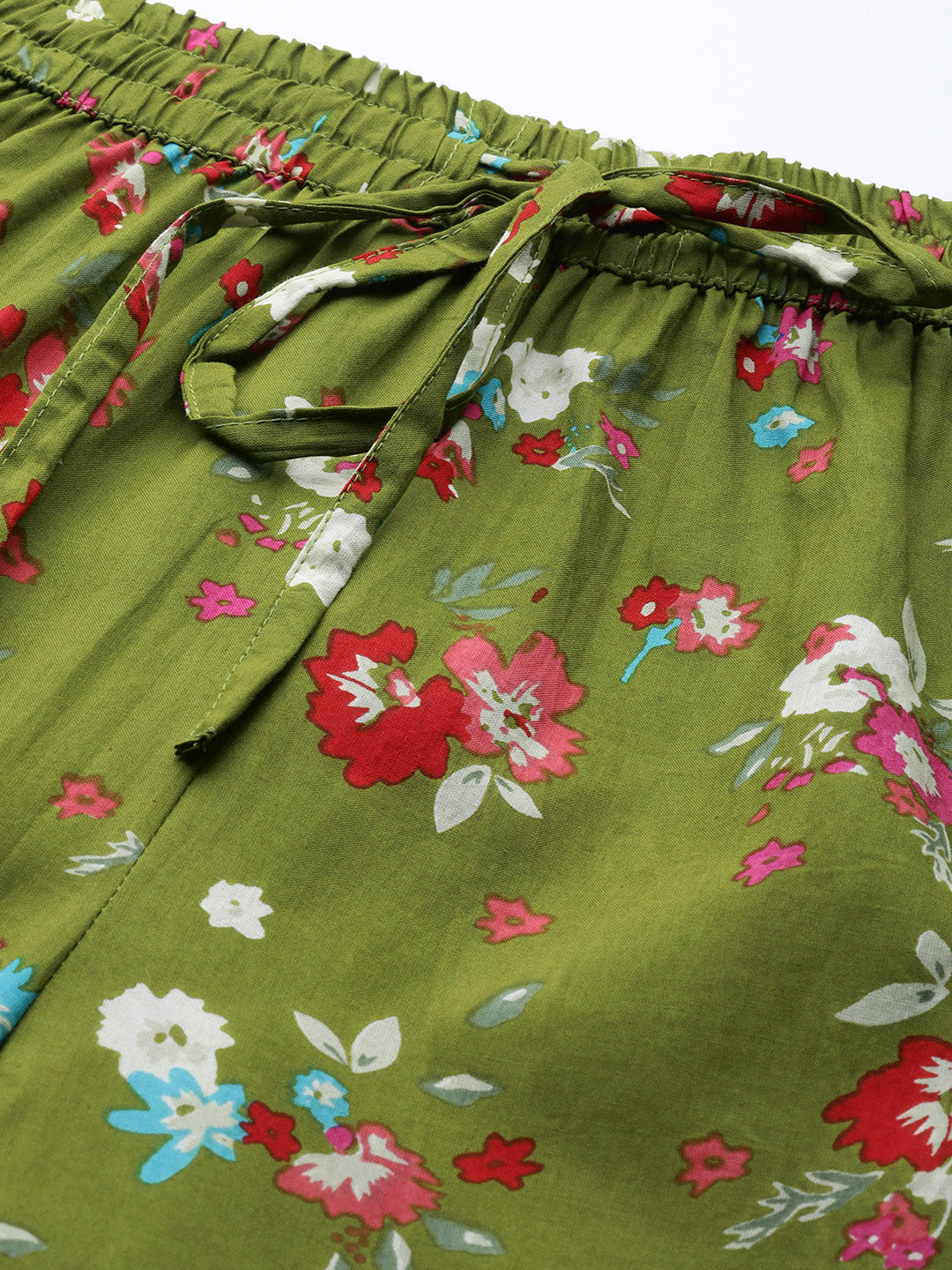 Floral Printed Night Suit (Green)
