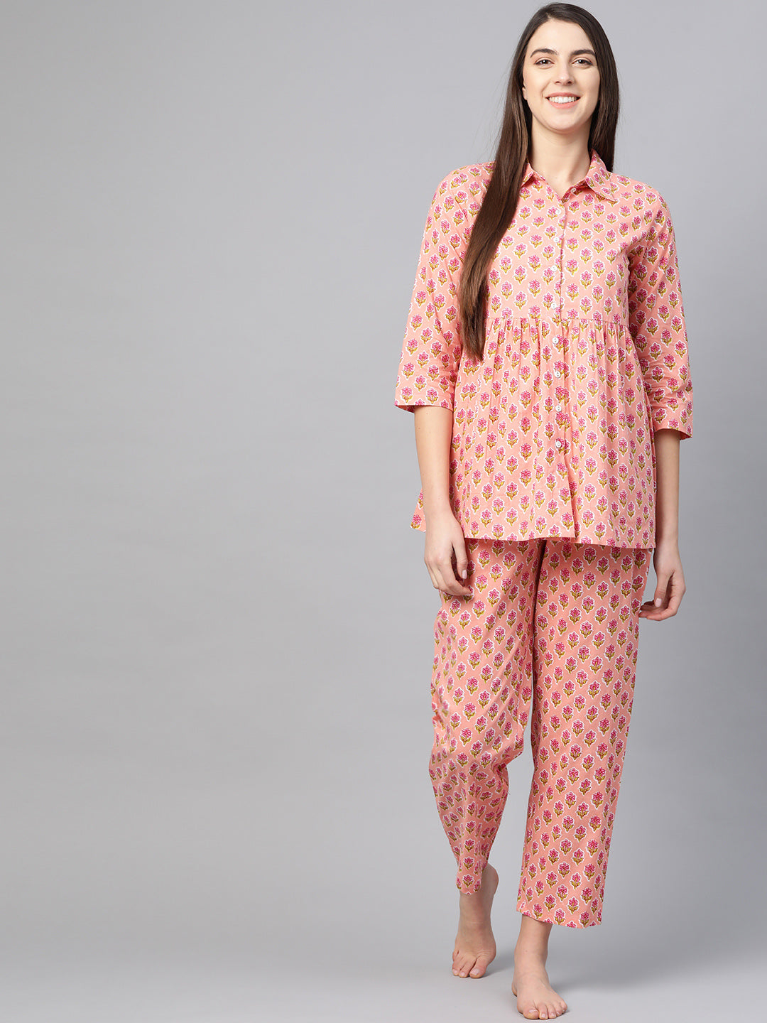 Floral Printed Night Suit (PINK)