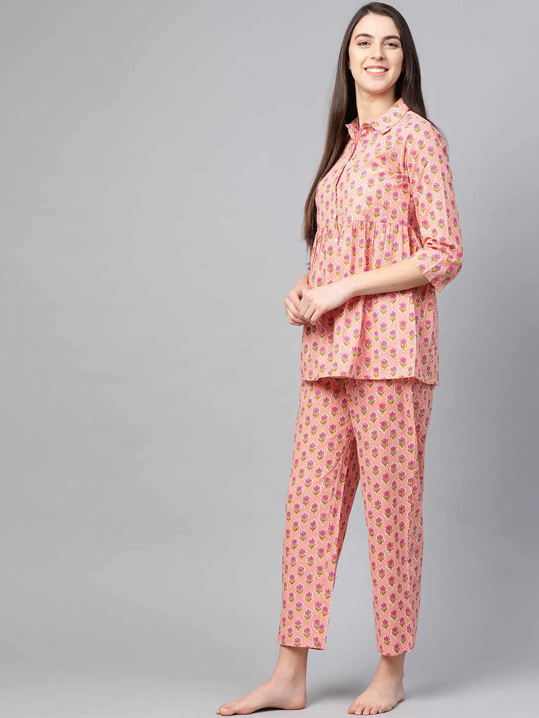 Floral Printed Night Suit (PINK)