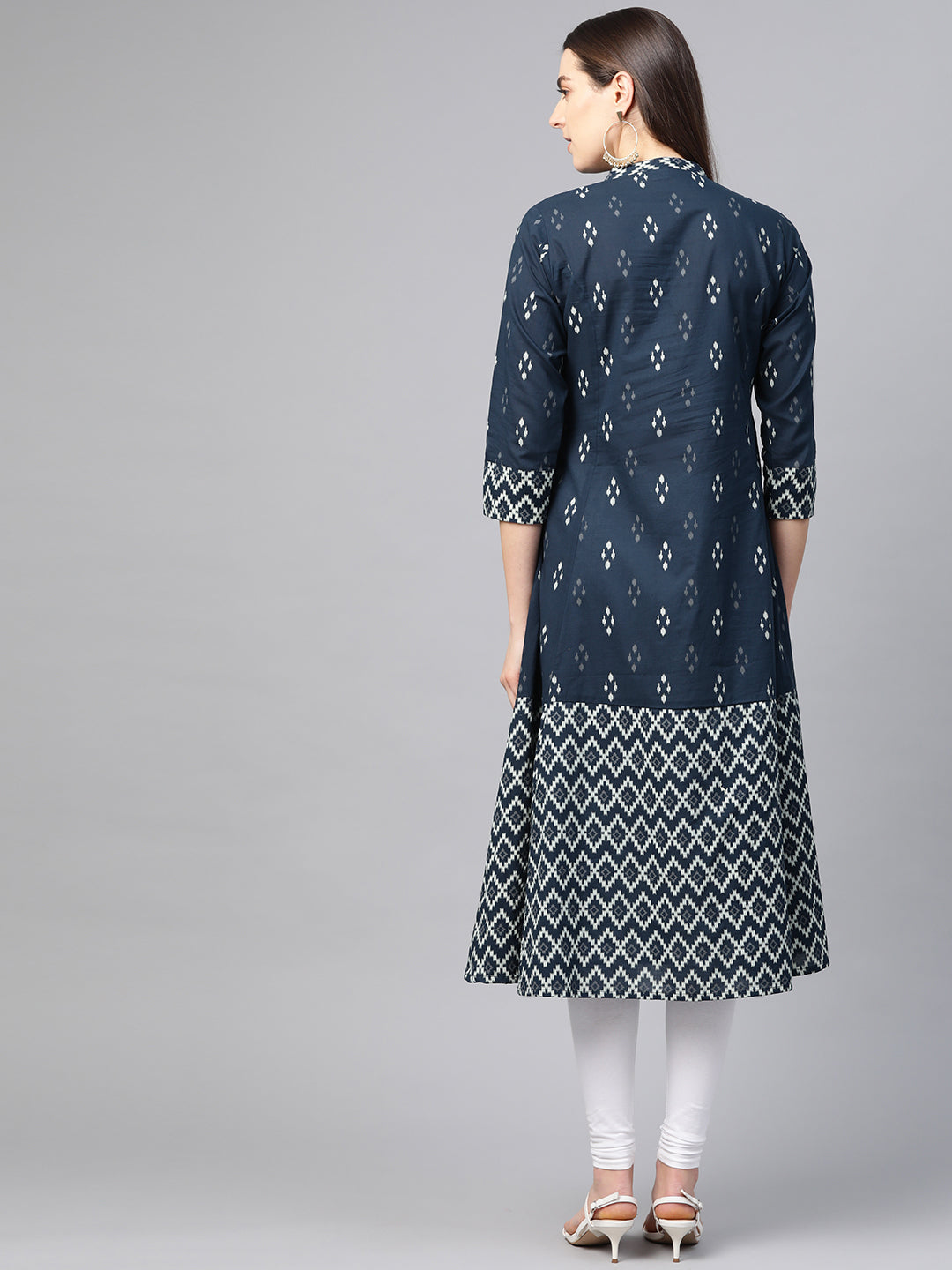 Cotton Ikat Printed A-line Kurta