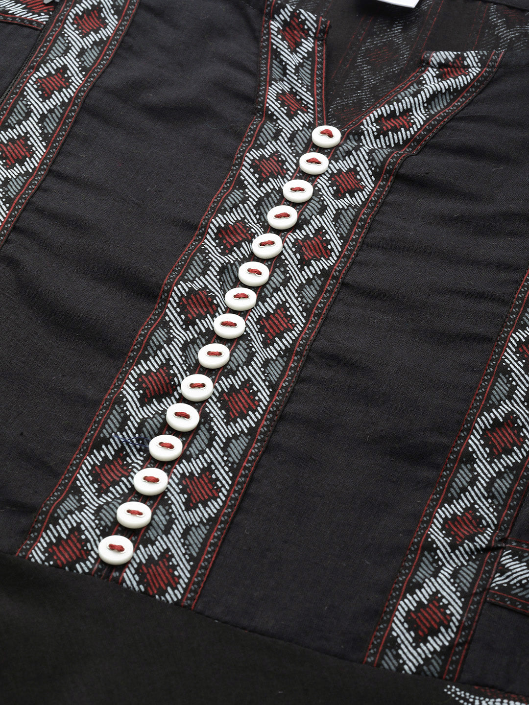 Maternity Wear Floral Printed Anarkali Dress (Black)