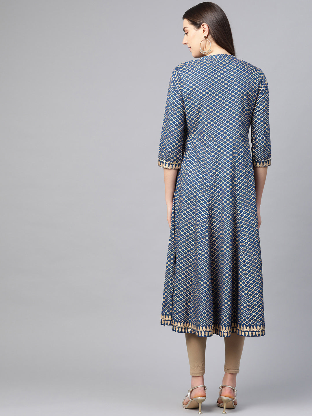 Rayon Geomatrical Printed Anarkali Kurta