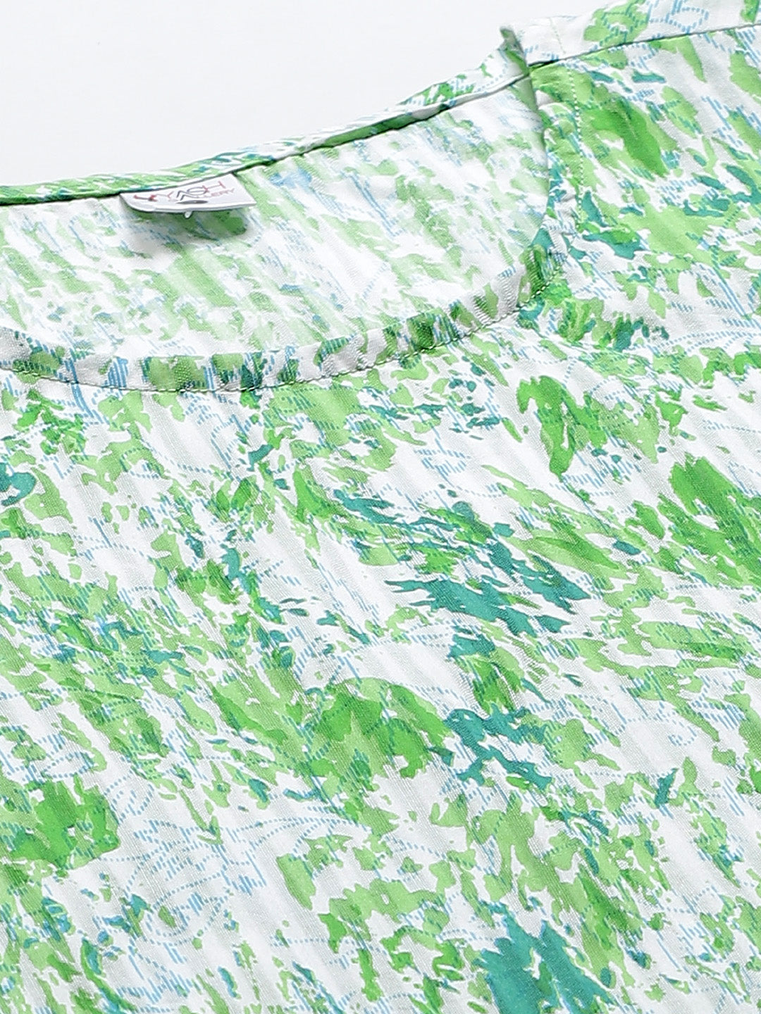 Cotton Tie & Dye Printed Regular Top (Green)