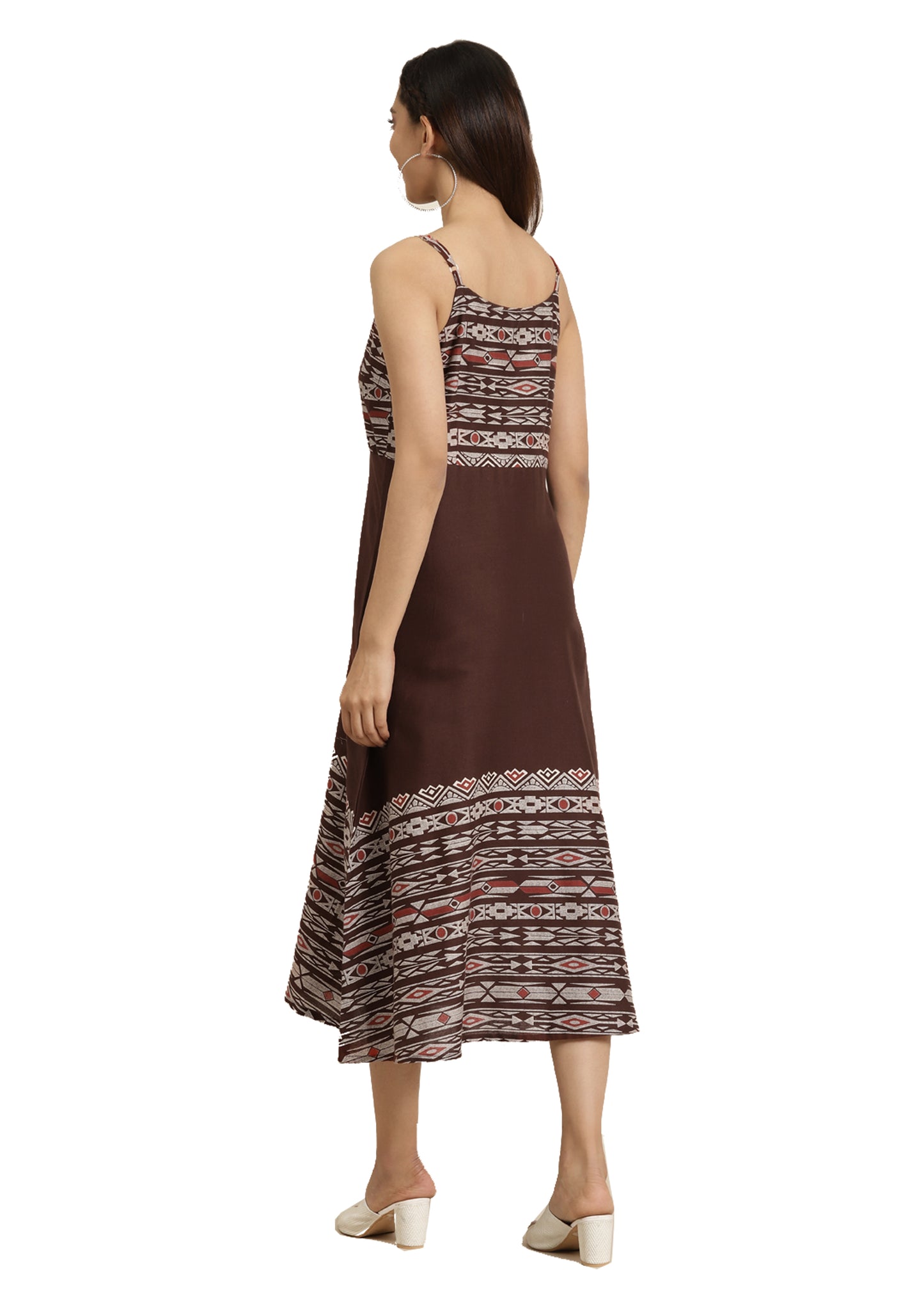 women geomatrical printed a line dress