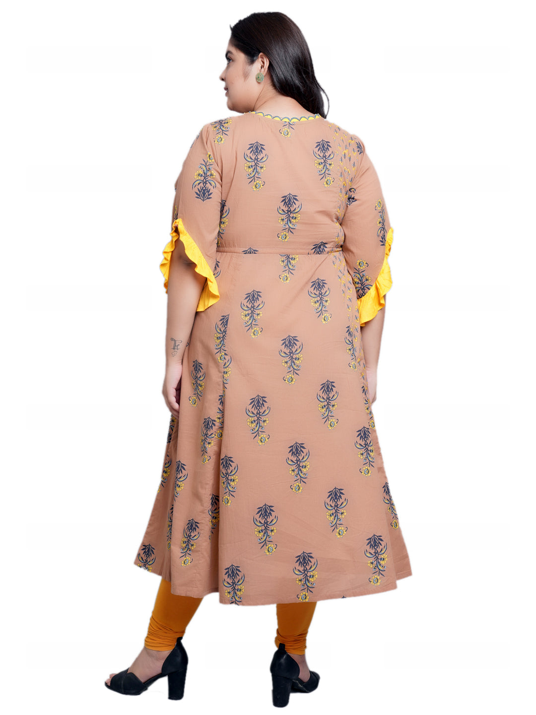 Cotton Floral Printed A-line Kurti (Multi)