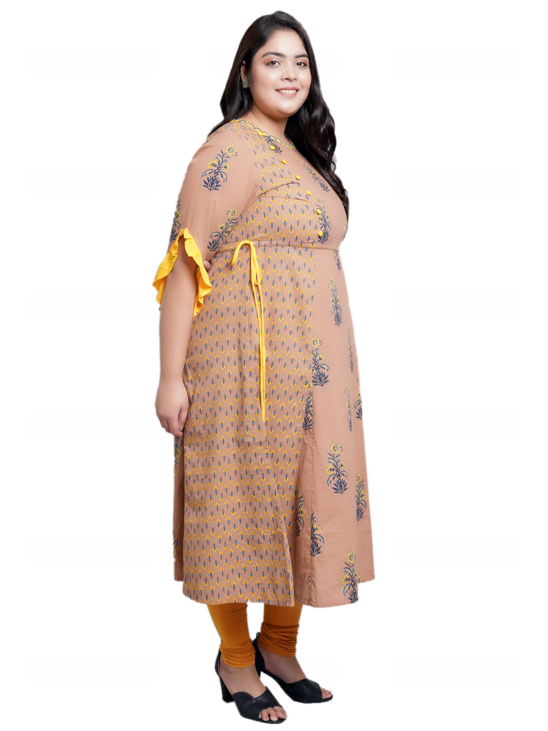 Cotton Floral Printed A-line Kurti (Multi)
