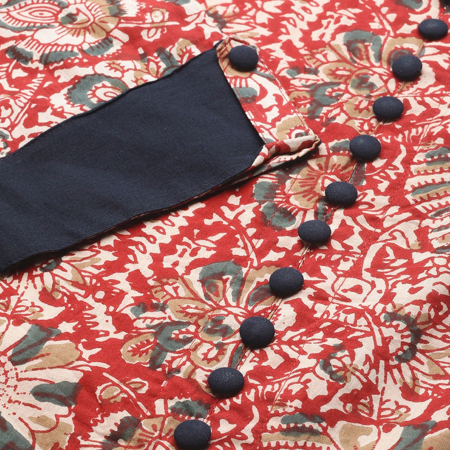 Festive & Party Floral Print Kurti (red)