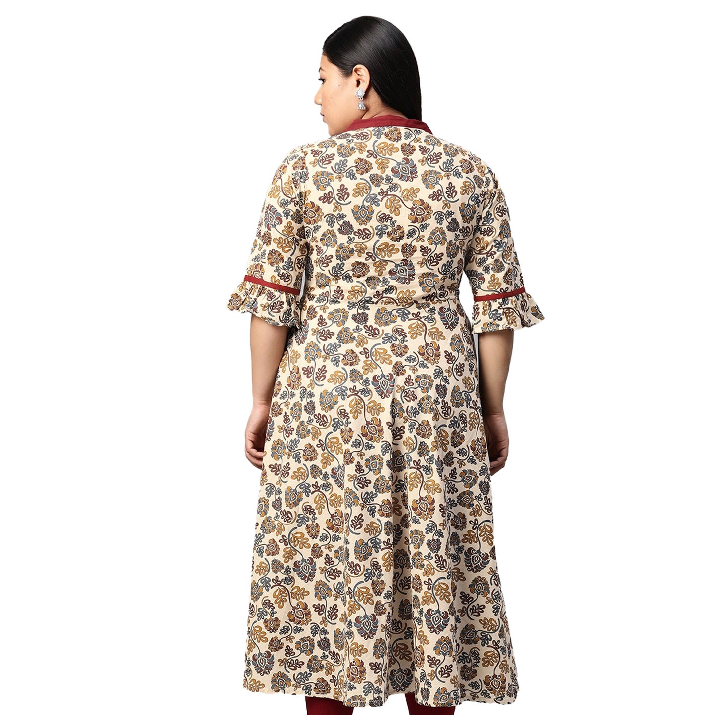 Cotton Floral Print Anarkali Kurta