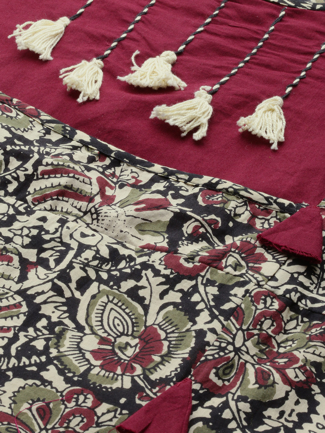Floral Print A-line Kurta (Multicolor)