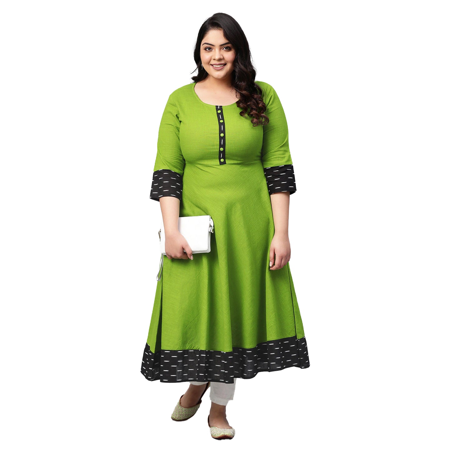 Printed Anarkali Kurta (Green)