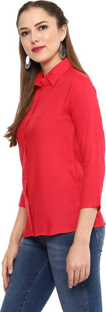 Casual Regular Sleeve Solid Pink Top