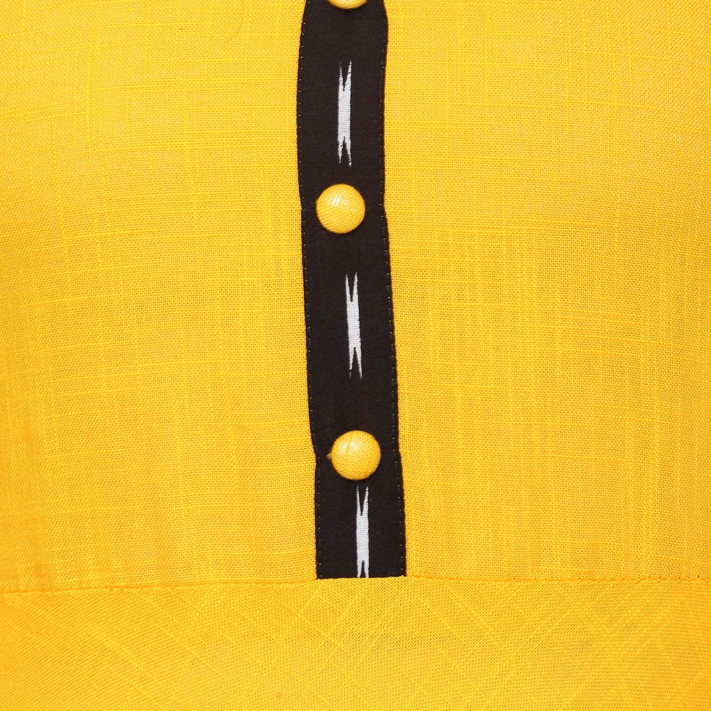 Cotton Printed Anarkali Kurta (Yellow)