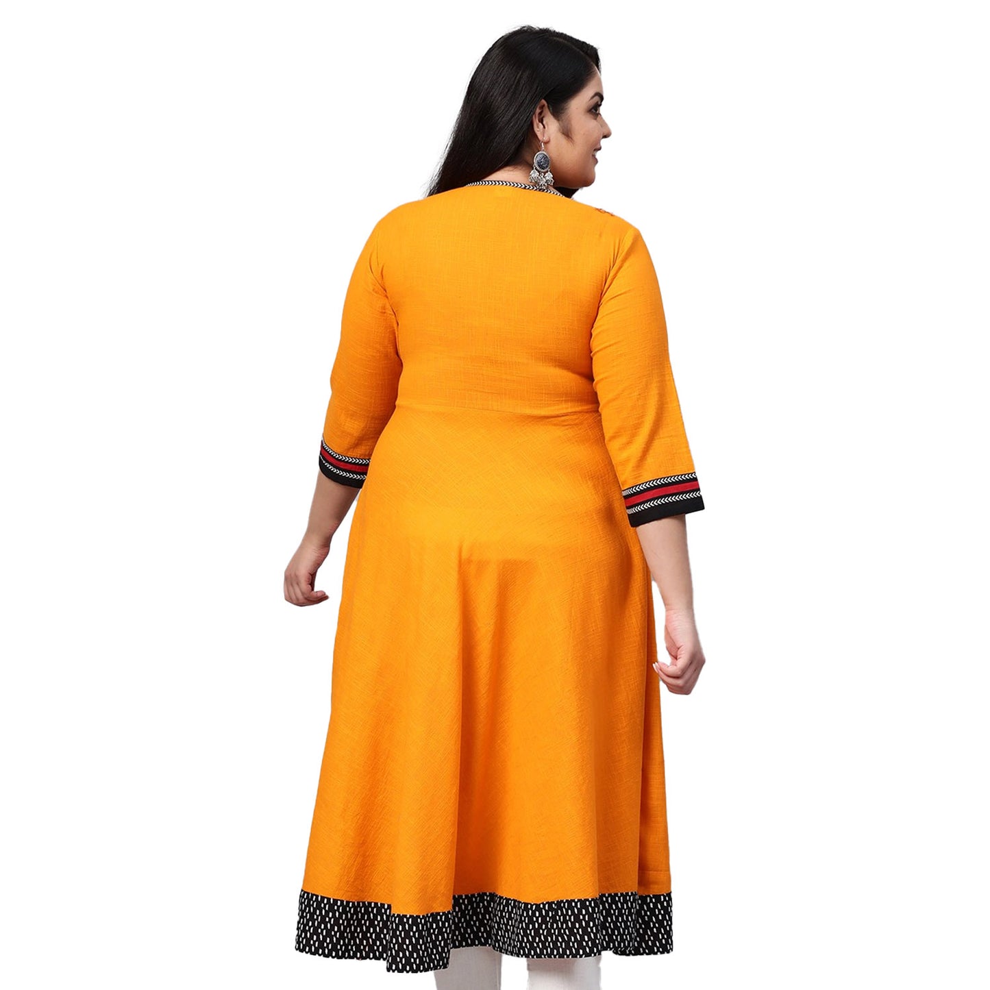 Embroidered Anarkali Kurta (Yellow)
