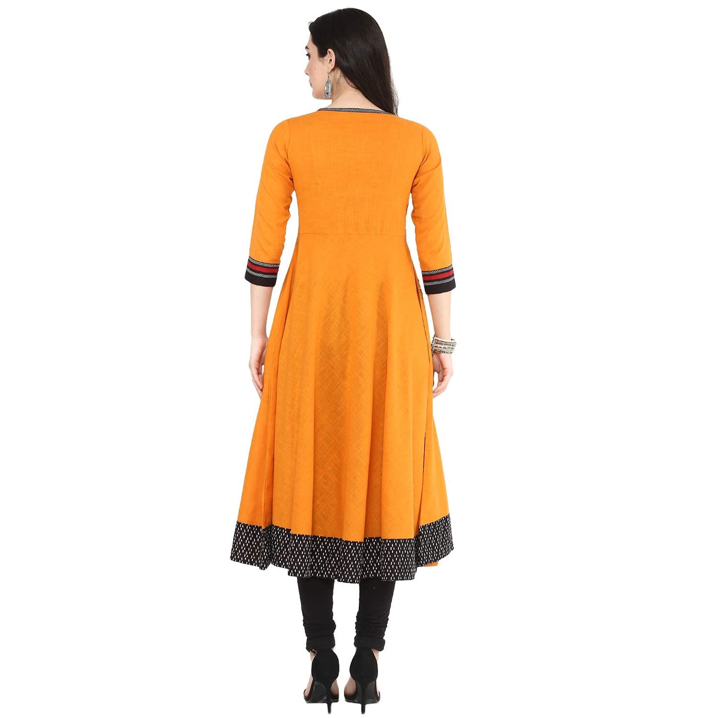 Embroidered Anarkali Kurta (Yellow)