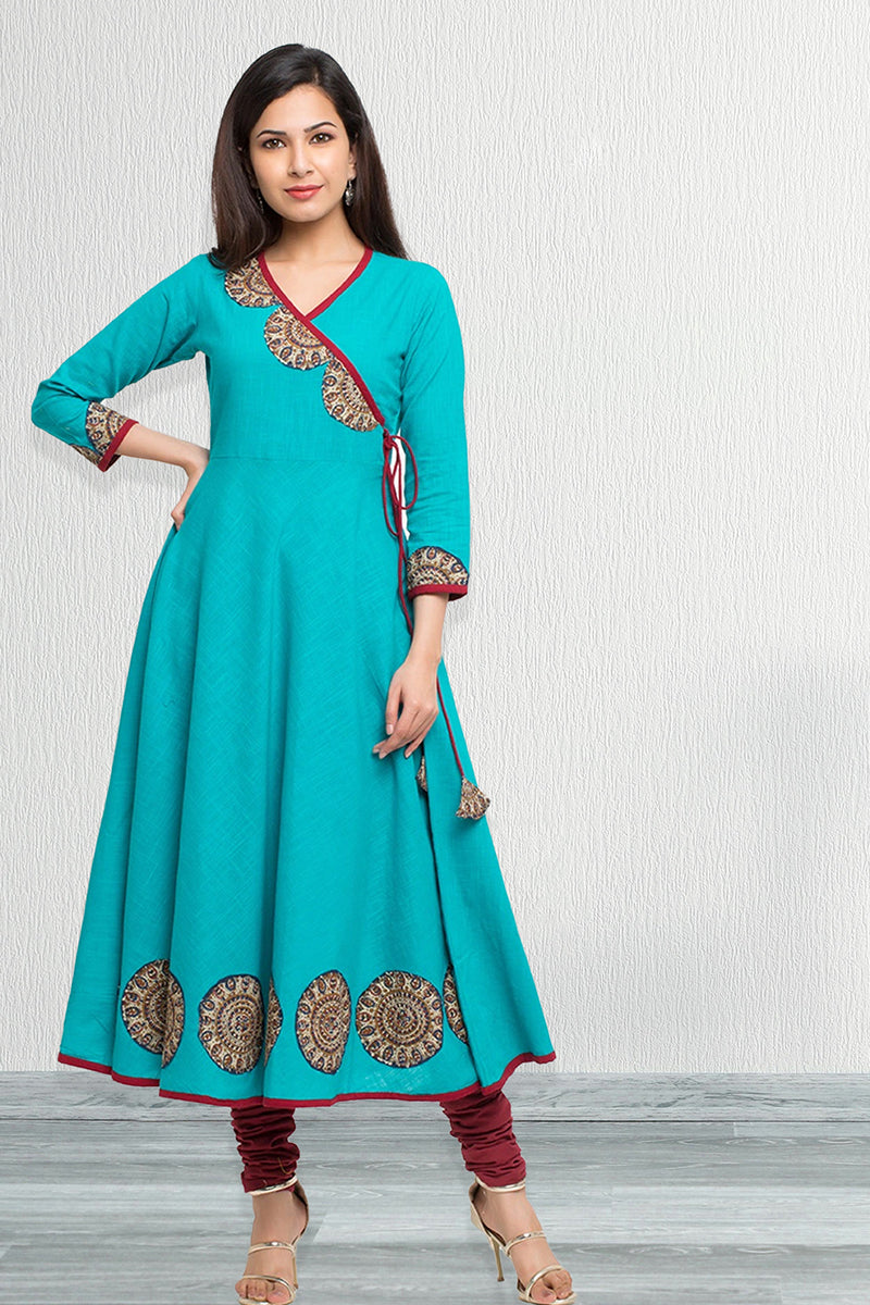 Embellished Anarkali Kurta (TEAL)