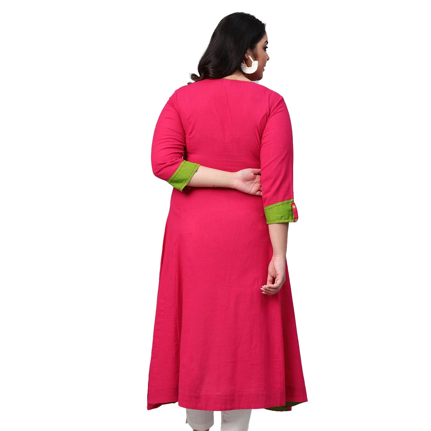 Embroidered Anarkali Kurta (Pink)