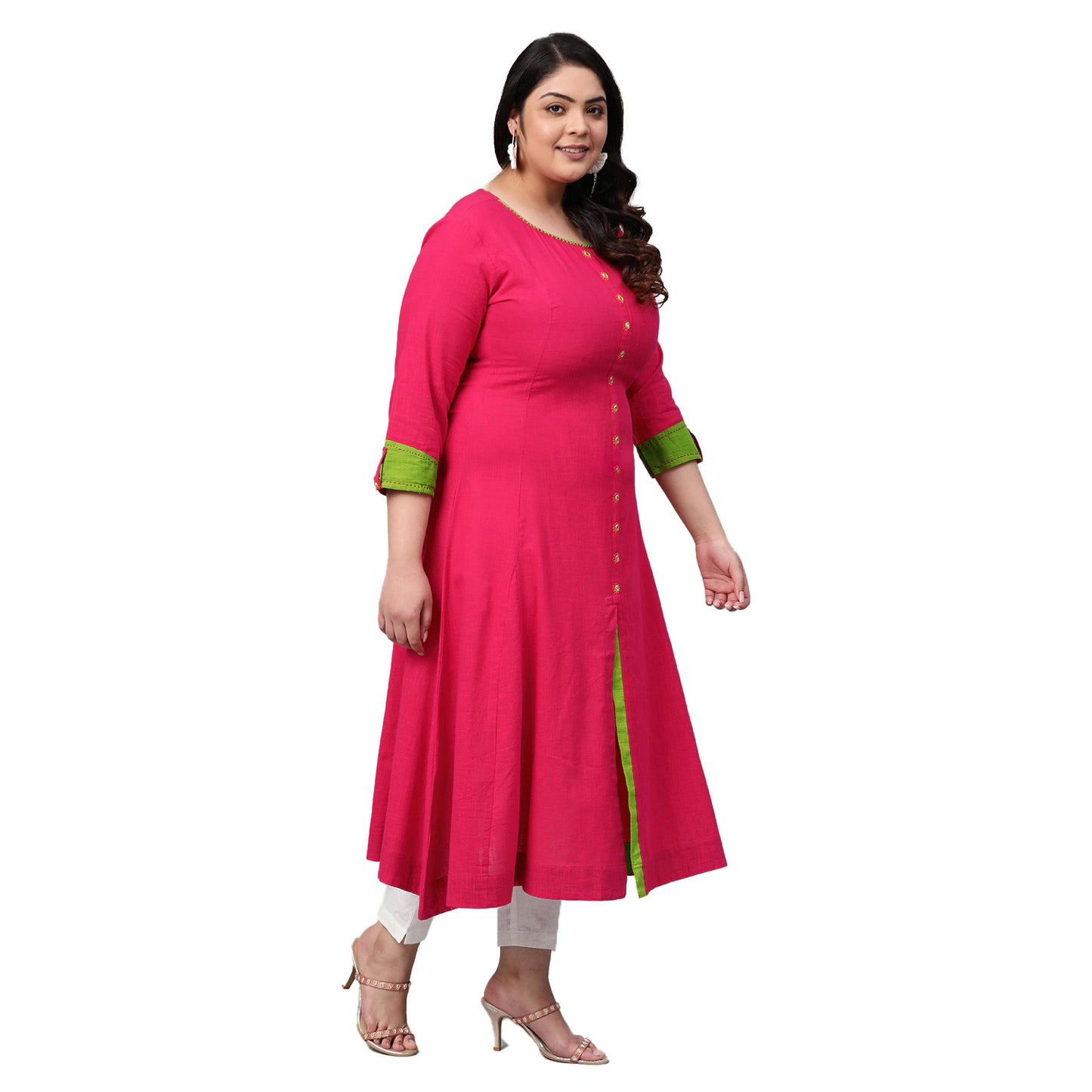 Embroidered Anarkali Kurta (Pink)