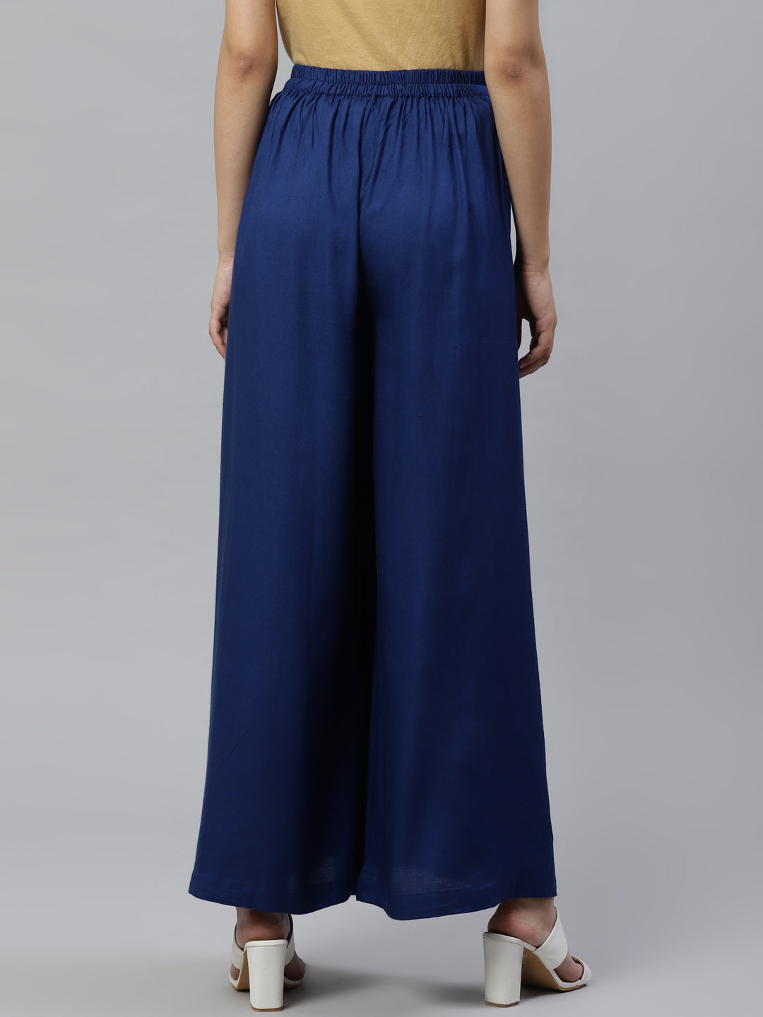 Solid Rayon Palazzo (Blue)