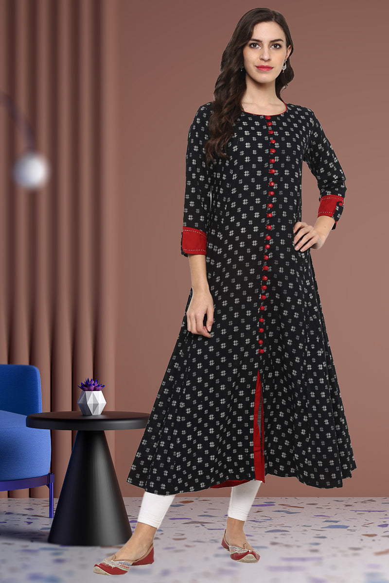 Cotton Anarkali Printed Kurti