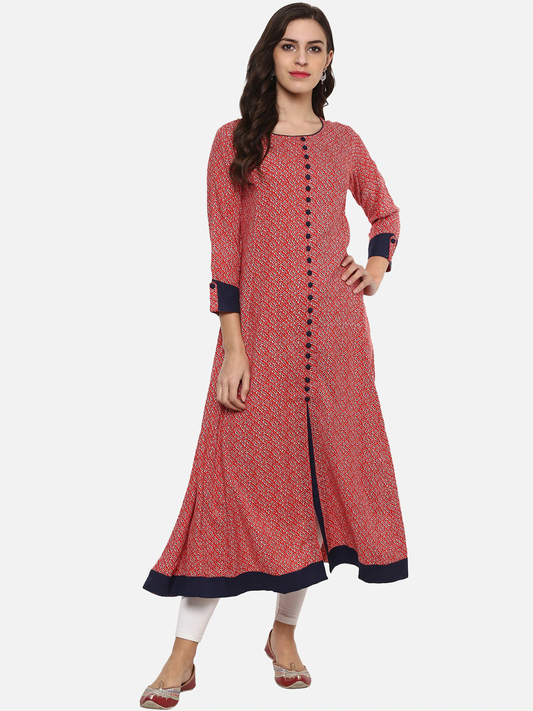 Yash Gallery Designer Printed Women’s Rayon Anarkali  Kurta