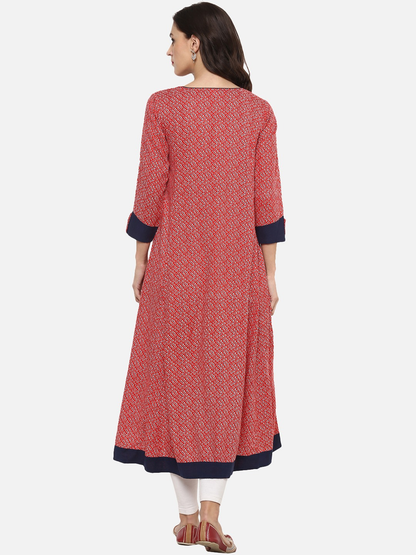 Yash Gallery Designer Printed Women’s Rayon Anarkali  Kurta