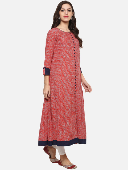 Yash Gallery Designer Printed Women’s Rayon Anarkali  Kurta