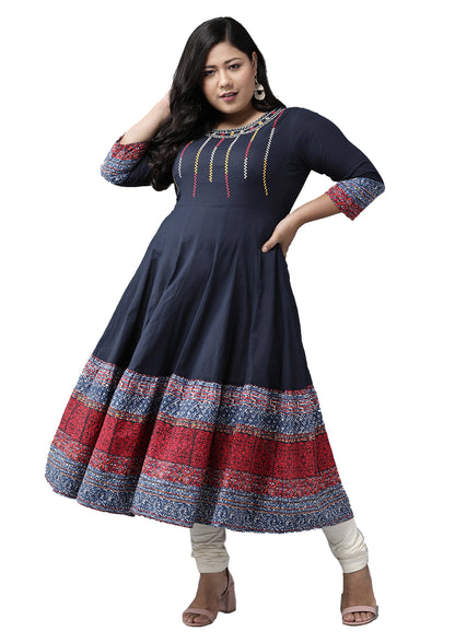 Cotton Embroidered Anarkali Kurta