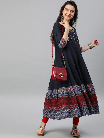 Cotton Embroidered Anarkali Kurta